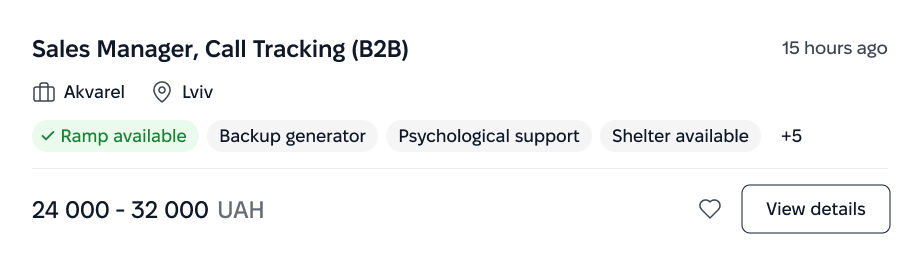 Job card, Default state