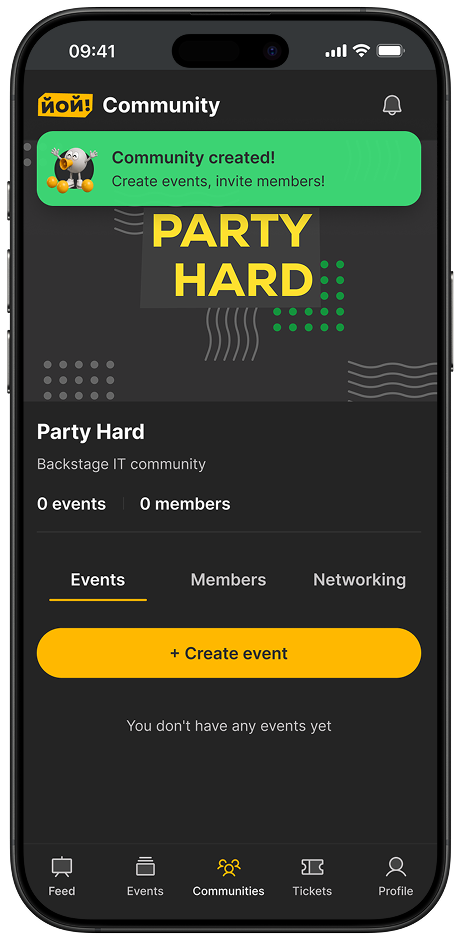 Community created confirmation
